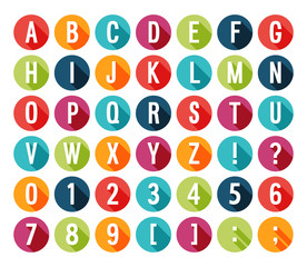 Flat icons alphabet. - 63580247