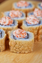 cream cheese and tobico sushi roll