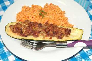 courgette farcie et riz