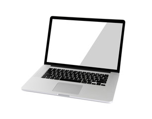 Computer on white background.