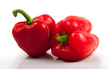 Sweet red pepper isolated on white background