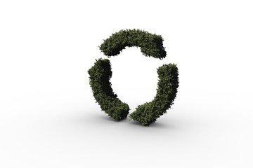 Recycling symbol made of leaves