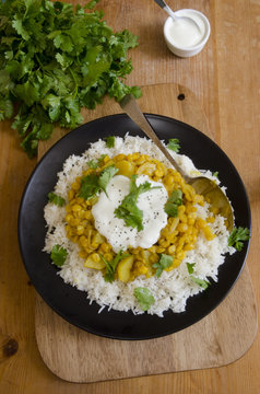 Potato and lentil curry