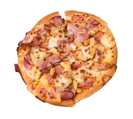 Tasty pizza on a white background.