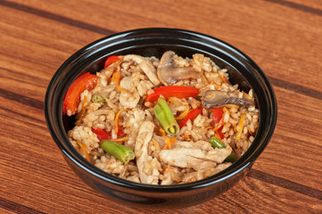 Rice chicken vegetable