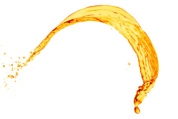 orange juice splash, isolated on white background