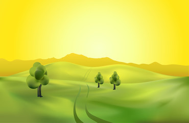 vector countryside landscape 