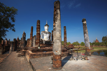 background from old buddhism in sun light