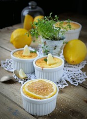 Homemade baked curd pudding