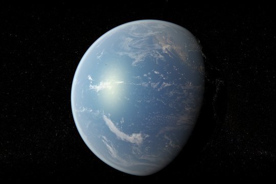 flight earth in space