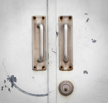 Old iron door handles.