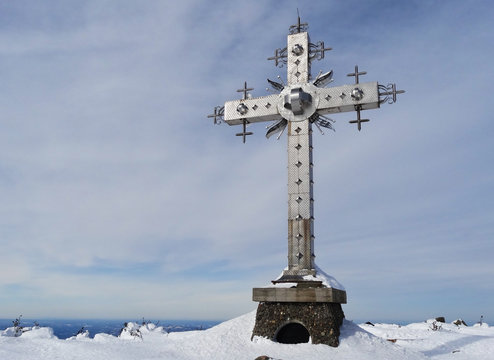 Cross at mountain top