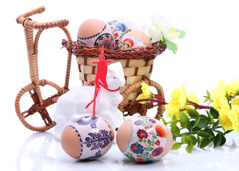 Easter decoration on table - obrazy, fototapety, plakaty