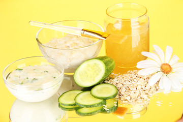 Homemade facial masks with natural ingredients,