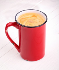 cup of Coffee on wooden vintage table