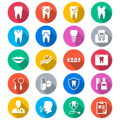 Dental flat color icons