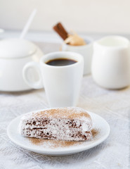 Chocolate cake and coffee