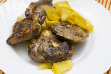 Roast lamb in gravy
