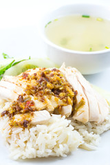 rice steamed with chicken soup