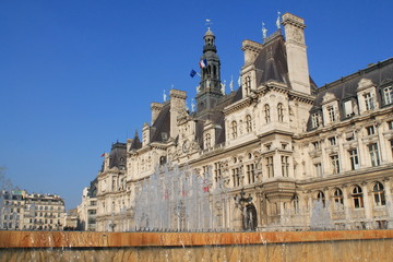 Fototapeta na wymiar Hotel de ville de Paris