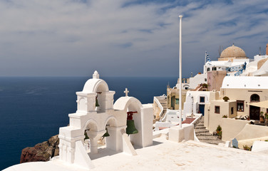 Santorini sea view with church