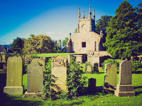 Retro look Cardross old parish church