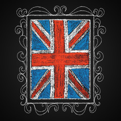 Fototapeta premium Hand drawn british flag.