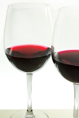 Glasses of red wine