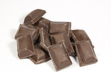 Slab of Individual Squares of Dark Chocolate