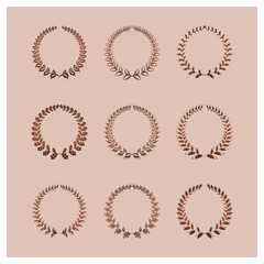 Set of vector laurel wreaths