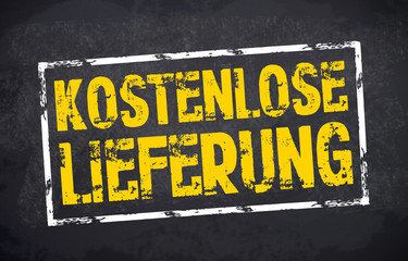 Kreidetafel mit Stempel und kostenlose Lieferung
