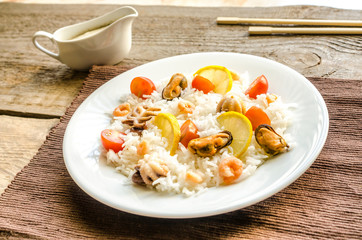 Basmati rice with seafood