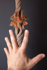 Frayed rope