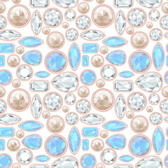 gemstone seamless pattern. EPS 10. No transparency. No gradients