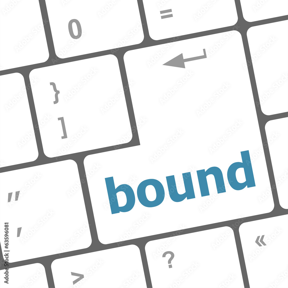 Poster bound button on computer pc keyboard key