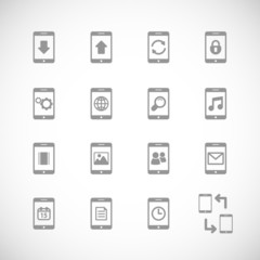 Online mobile applications iconset, contour flat