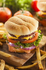 Beef Cheese Hamburger with Lettuce Tomato