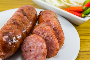 thai sausage with Chilli and vegetables