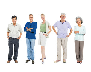 Mulltiethnic group of Mature Adult people