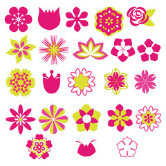 Flower Vector Symbols  icon set- Illustration