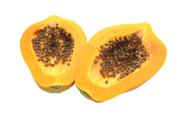 Papaya isolated on white background