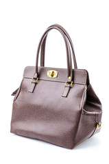 Naklejka premium Woman leather bag isolated white background