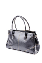 Woman leather bag isolated white background