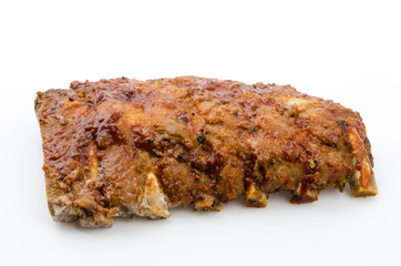 Ribs bbq pork isolated white background