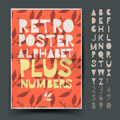 Retro alphabet for art and craft poster's design