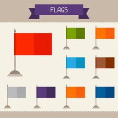 Flags colored templates for your design in flat style.