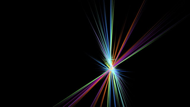 Rays of Light Bright Colorful Fibers in Motion, Seamless Loop