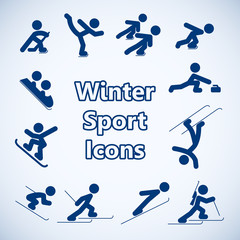 Fototapeta na wymiar Winter sports icons set