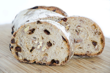 Fresh rye bread with nuts and dried fruits