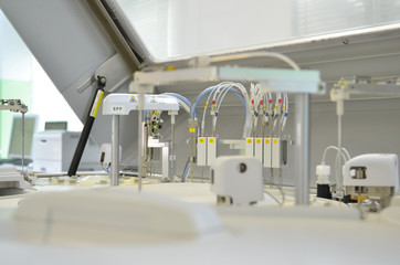modern robotical machine for centrifuge blood and urine